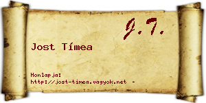 Jost Tímea névjegykártya
